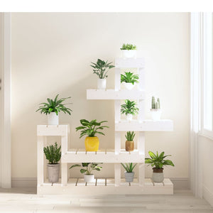 Weißer Pflanzenständer aus Kiefernholz