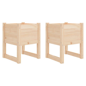 Pflanzkübel 2er Set, Kiefer Massivholz 40x40x52,5cm
