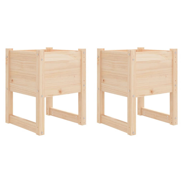 Pflanzkübel 2er Set, Kiefer Massivholz 40x40x52,5cm