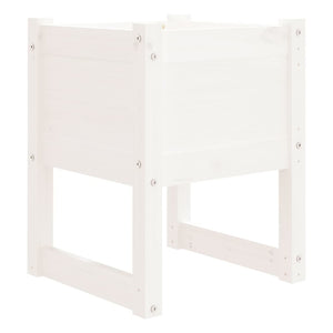 Pflanzkübel 2er Set, Kiefer Massivholz, 40x40x52,5cm, Weiß