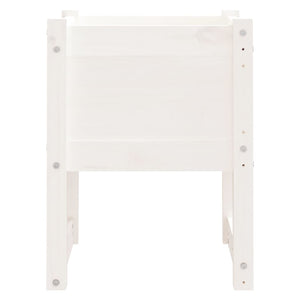 Pflanzkübel 2er Set, Kiefer Massivholz, 40x40x52,5cm, Weiß