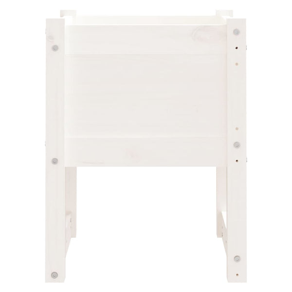 Pflanzkübel 2er Set, Kiefer Massivholz, 40x40x52,5cm, Weiß