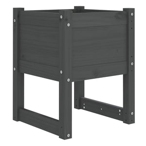 2er Set Pflanzkübel Grau 40x40x52,5cm Kiefernholz
