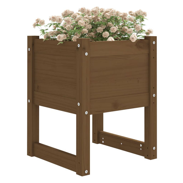 Pflanzkübel 2er Set Honigbraun Kiefer 40x40x52,5cm