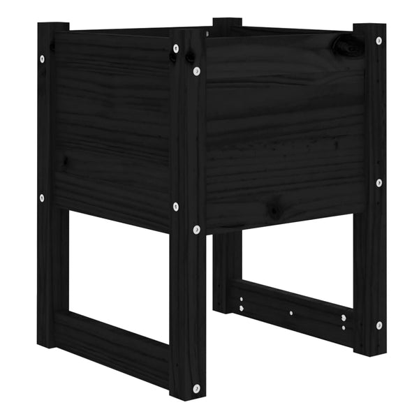 vidaXL Jardinières 2 pcs Noir 40x40x52,5 cm Bois de pin massif