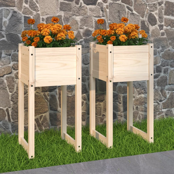 vidaXL Jardinières 2 pcs 40x40x81 cm Bois de pin massif