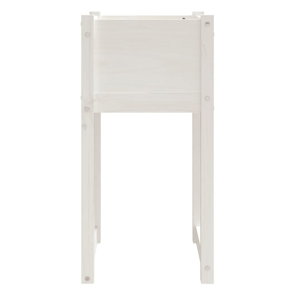 Pflanzkübel Weiß 40x40x81cm Kiefer Massivholz