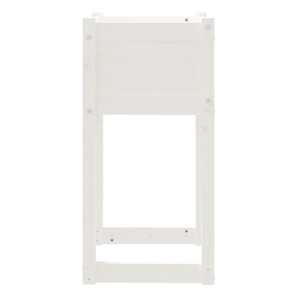 Pflanzkübel Weiß 40x40x81cm Kiefer Massivholz