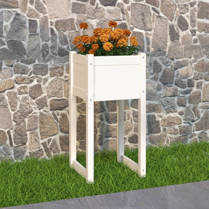Pflanzkübel Weiß 40x40x81cm Kiefer Massivholz