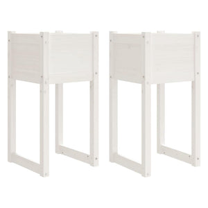 Pflanzkübel 2er Set Weiß Kiefer 40x40x81cm