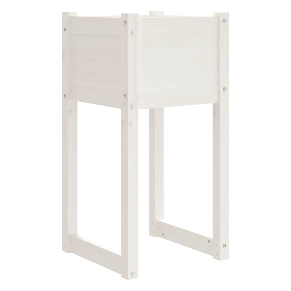 Pflanzkübel 2er Set Weiß Kiefer 40x40x81cm