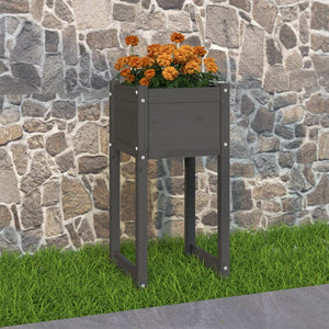 Grauer Pflanzkübel aus Kiefernholz 40x40x81cm