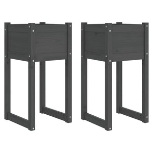 Pflanzkübel 2er Set Grau Kiefer 40x81cm
