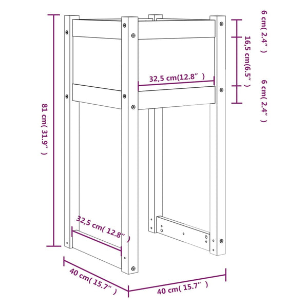 Pflanzkübel 2er Set Honigbraun 40x40x81cm Kiefernholz