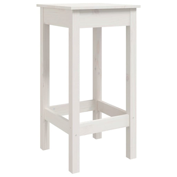 Barstühle 2er Set, Kiefer Massivholz, Weiß