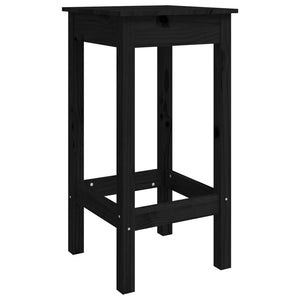 Barstühle 2er Set, Kiefer Massivholz Schwarz