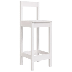 Barstühle 2er Set, Kiefer Massivholz, Weiß