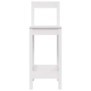 Barstühle 2er Set, Kiefer Massivholz, Weiß