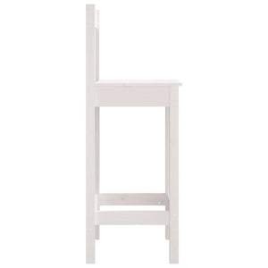 Barstühle 2er Set, Kiefer Massivholz, Weiß