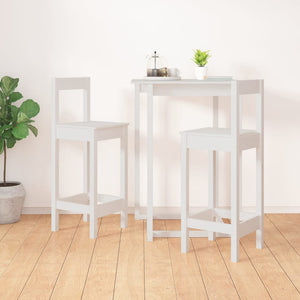 Barstühle 2er Set, Kiefer Massivholz, Weiß
