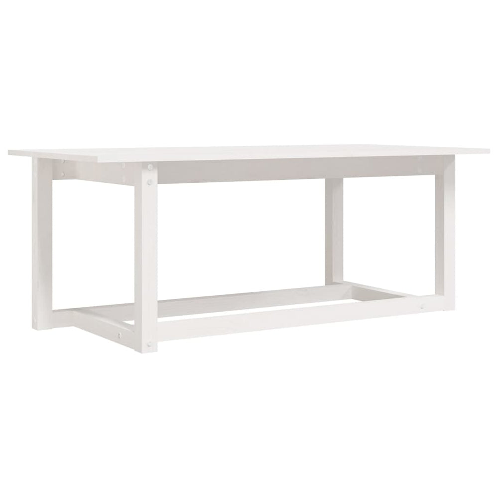 Weißer Couchtisch Kiefer Massivholz 110x55 cm