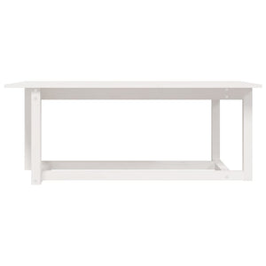 Weißer Couchtisch Kiefer Massivholz 110x55 cm