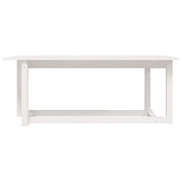 Weißer Couchtisch Kiefer Massivholz 110x55 cm