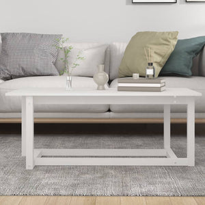 Weißer Couchtisch Kiefer Massivholz 110x55 cm