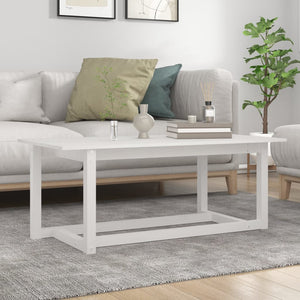 Weißer Couchtisch Kiefer Massivholz 110x55 cm