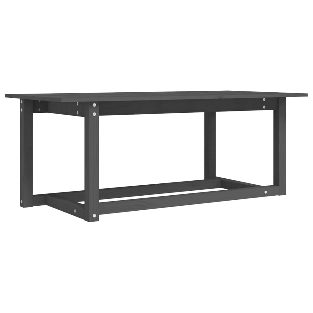 Grauer Couchtisch 110x55 cm Kiefer Massivholz