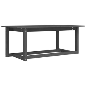 Grauer Couchtisch 110x55 cm Kiefer Massivholz