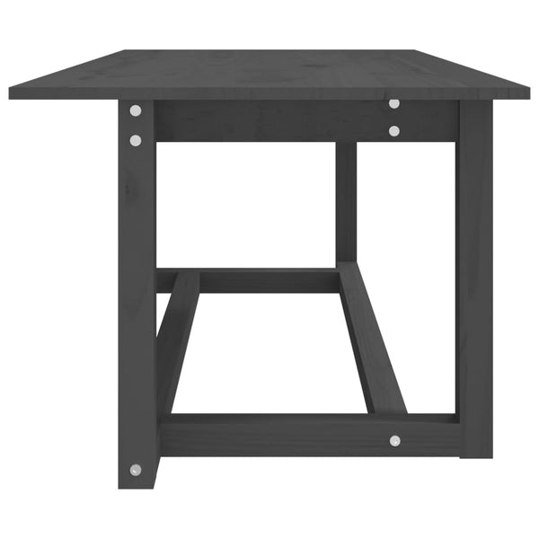 Grauer Couchtisch 110x55 cm Kiefer Massivholz