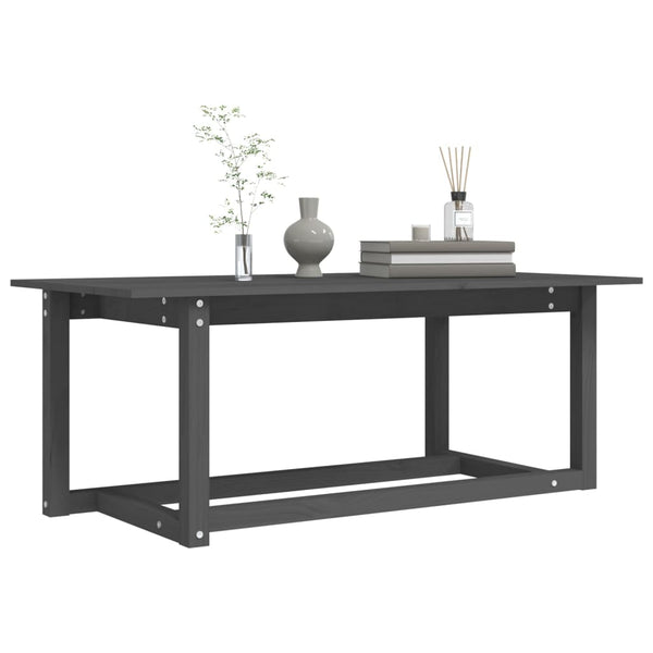 Grauer Couchtisch 110x55 cm Kiefer Massivholz