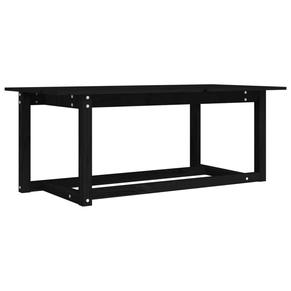 vidaXL Coffee Table Black 110x55x45 cm Solid Pine Wood