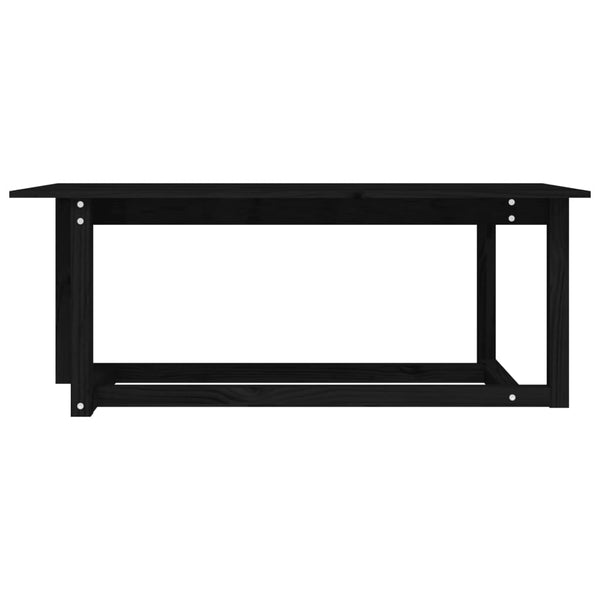 Schwarzer Couchtisch Kiefer Massivholz 110x55 cm