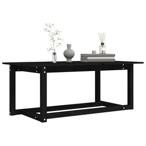 Schwarzer Couchtisch Kiefer Massivholz 110x55 cm