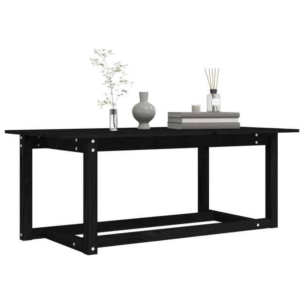 Schwarzer Couchtisch Kiefer Massivholz 110x55 cm