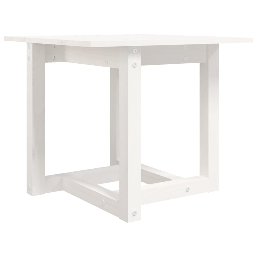 Couchtisch Weiß Kiefer Massivholz 50x50 cm
