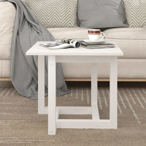 Couchtisch Weiß Kiefer Massivholz 50x50 cm