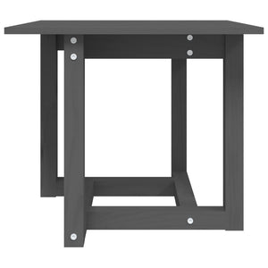Grauer Couchtisch 50x50 cm Kiefer Massivholz