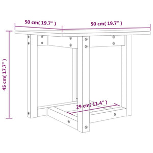 Grauer Couchtisch 50x50 cm Kiefer Massivholz