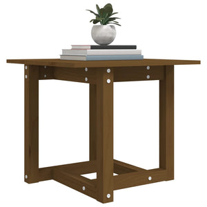 Couchtisch Honigbraun Kiefer Massivholz 50x50 cm