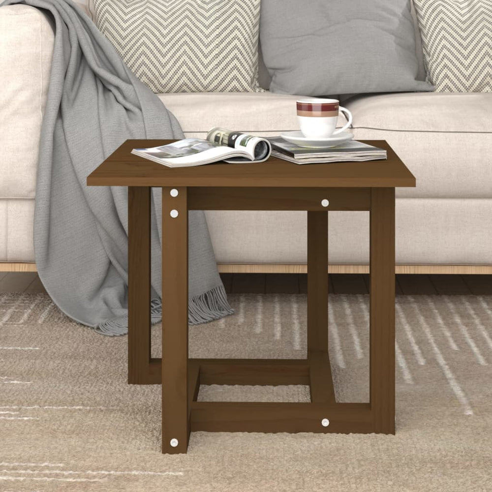 vidaXL Coffee Table Honey Brown 50x50x45 cm Solid Pine Wood