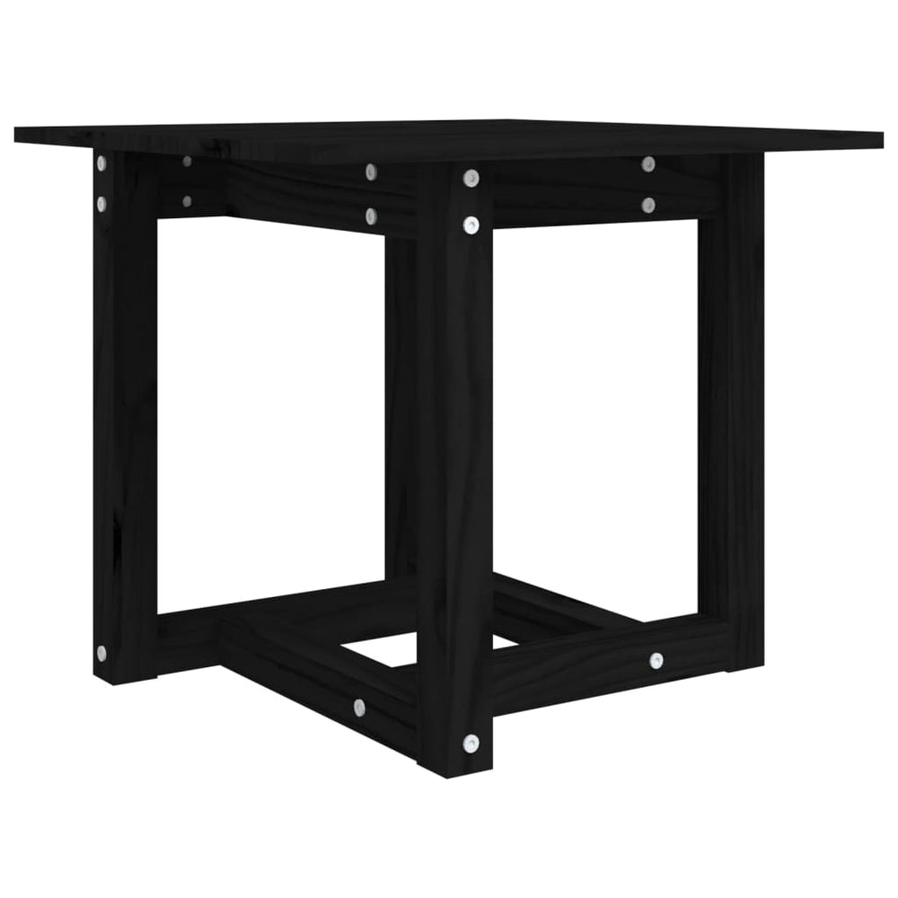 vidaXL Coffee Table Black 50x50x45 cm Solid Pine Wood