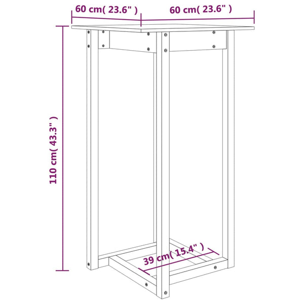 Bartisch Kiefer Massivholz 60x60x110 cm