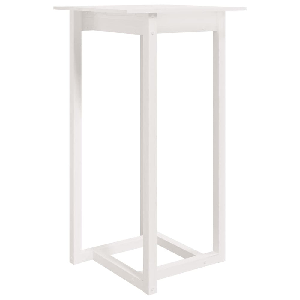 Weißer Bartisch 60x60 cm Kiefer Massivholz