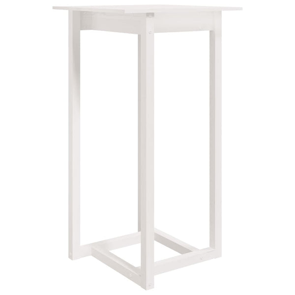 Weißer Bartisch 60x60 cm Kiefer Massivholz