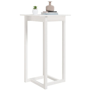 Weißer Bartisch 60x60 cm Kiefer Massivholz