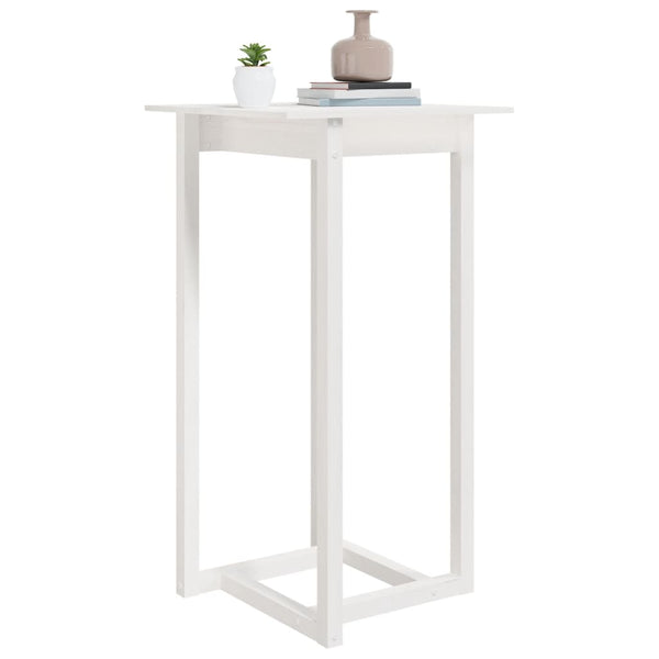 Weißer Bartisch 60x60 cm Kiefer Massivholz
