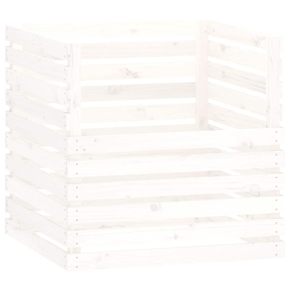 Weißer Holz Komposter 80x80x78cm